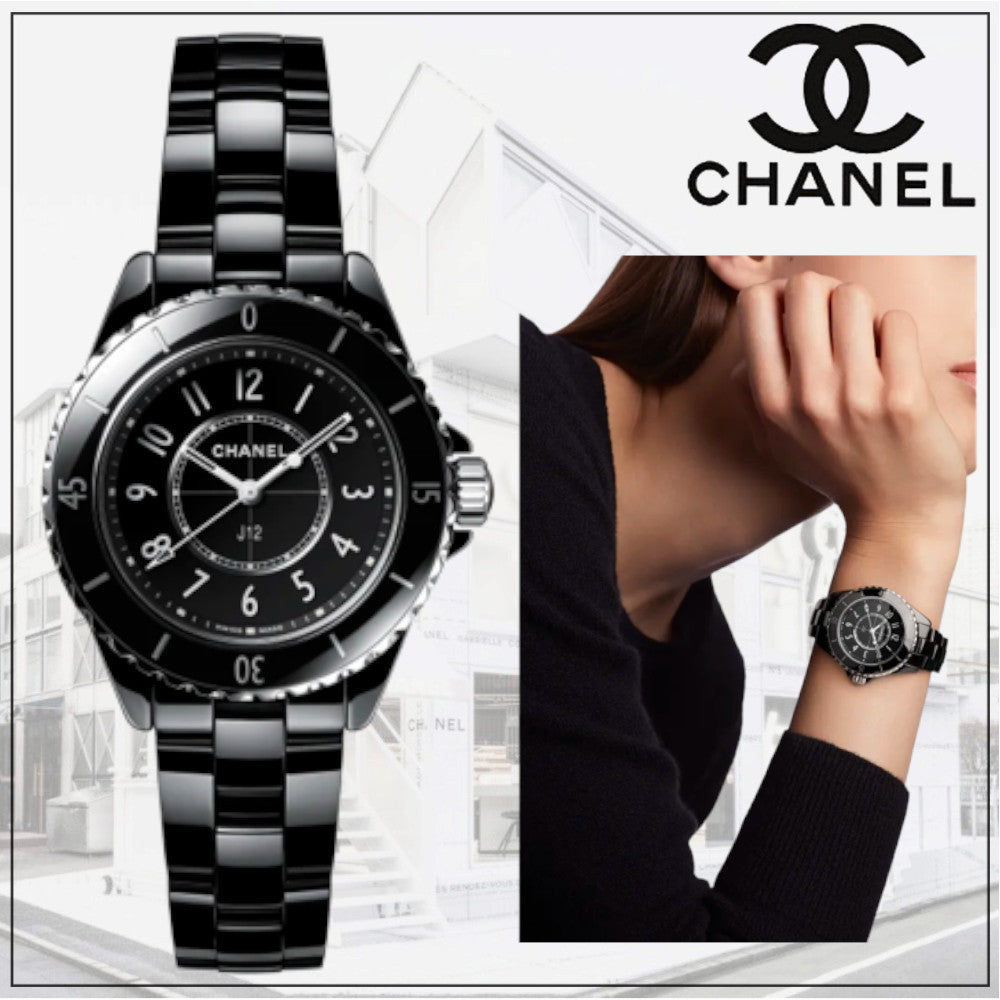 Shop Authentic Chanel J12 Quartz Black Dial Black Steel Strap Watch for Women - J12 H5695 - Luxxuri