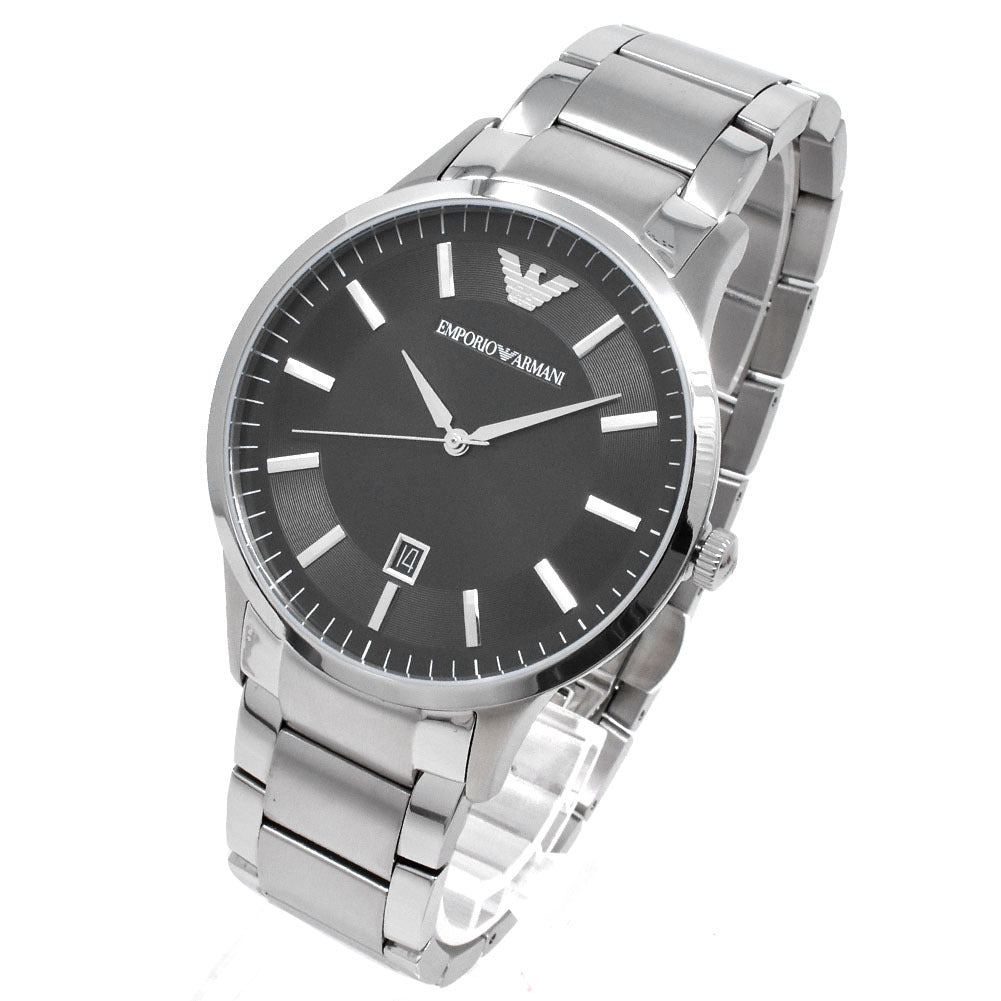 Shop Authentic Emporio Armani Sportivo Black Dial Silver Stainless Steel Watch For Men - AR2457 - Luxxuri