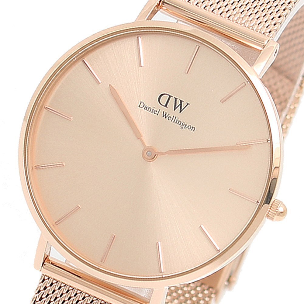Shop Authentic Daniel Wellington Petite Rose Gold Dial Rose Gold Mesh Strap Watch For Women - DW00100472 - Luxxuri