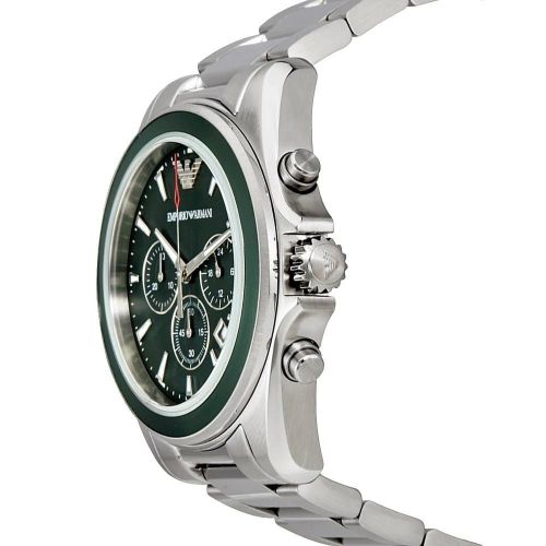 Shop Authentic Emporio Armani Sportivo Chronograph Blue Dial Silver Steel Strap Watch For Men - AR6090 - Luxxuri