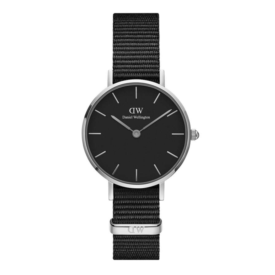 Shop Authentic Daniel Wellington Petite Cornwall Black Dial Black Nylon Strap Watch For Women - DW00100248 - Luxxuri