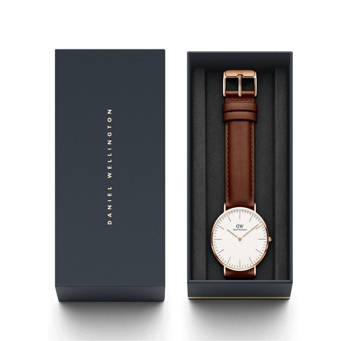 Shop Authentic Daniel Wellington Classic St Mawes White Dial Brown Leather Strap Watch For Men - DW00100006 - Luxxuri