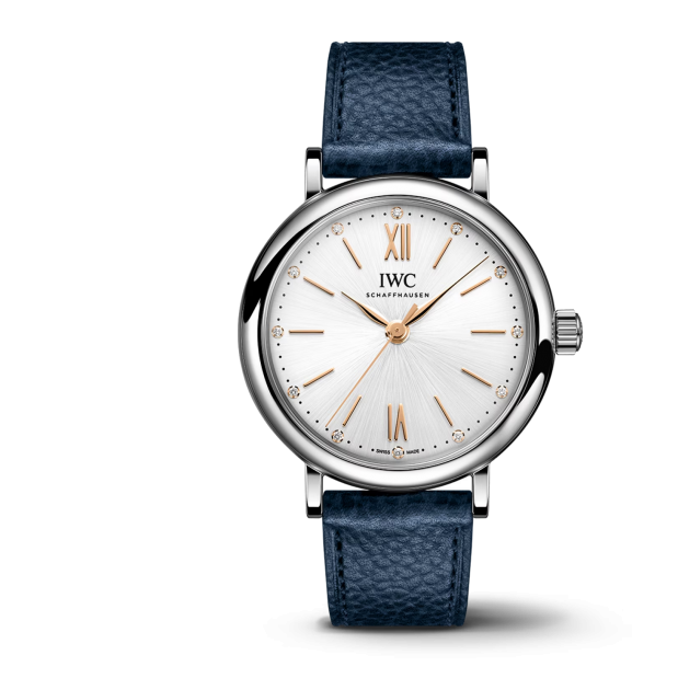 Shop Authentic IWC Portofino Automatic Silver Dial Blue Leather Strap Watch for Women - IW357411 - Luxxuri