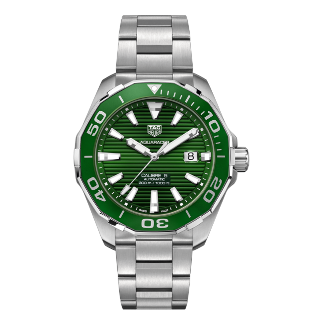 Shop Authentic Tag Heuer Aquaracer Green Dial Watch for Men - WAY201S.BA0927 - Luxxuri