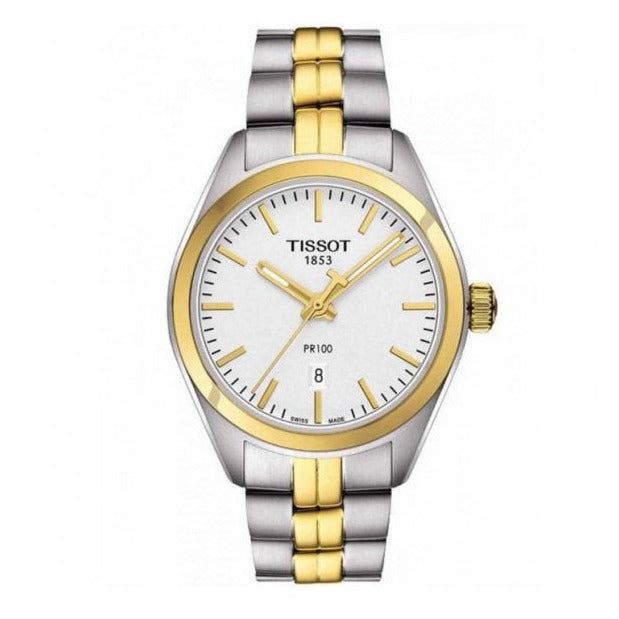 Shop Authentic Tissot T Classic PR 100 White Dial Two Tone Steel Strap Watch for Men - T101.410.22.031.00 - Luxxuri