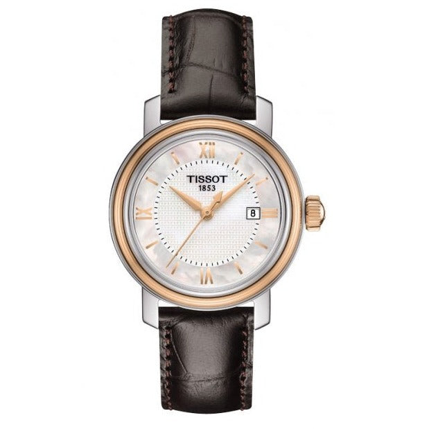 Shop Authentic Tissot Bridgeport Lady White Dial Brown Leather Strap Watch For Women - T097.010.26.118.00 - Luxxuri