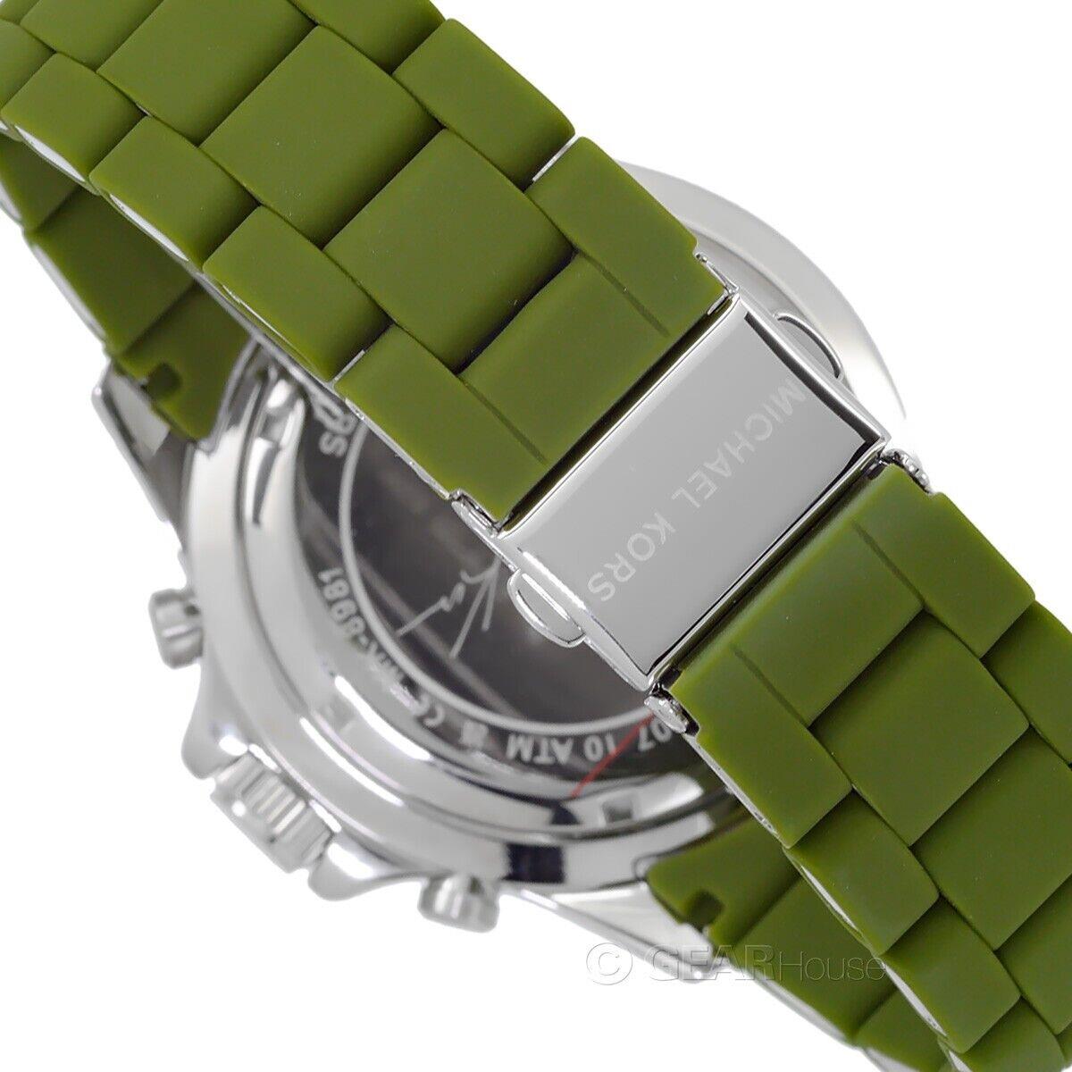 Shop Authentic Michael Kors Everest Chronograph Black Dial Green Silicone Strap Watch For Men - MK8981 - Luxxuri