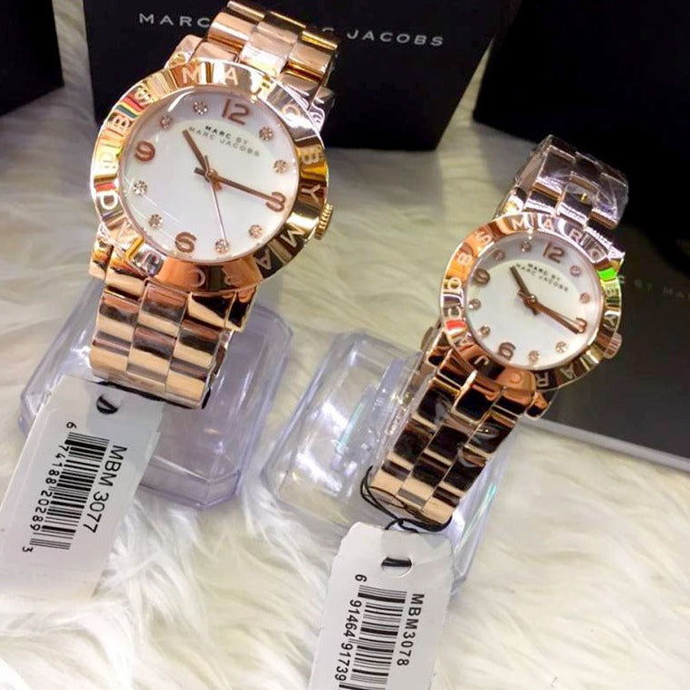 Shop Authentic Marc Jacobs Mini Amy White Dial Rose Gold Steel Strap Watch for Women - MBM3078 - Luxxuri
