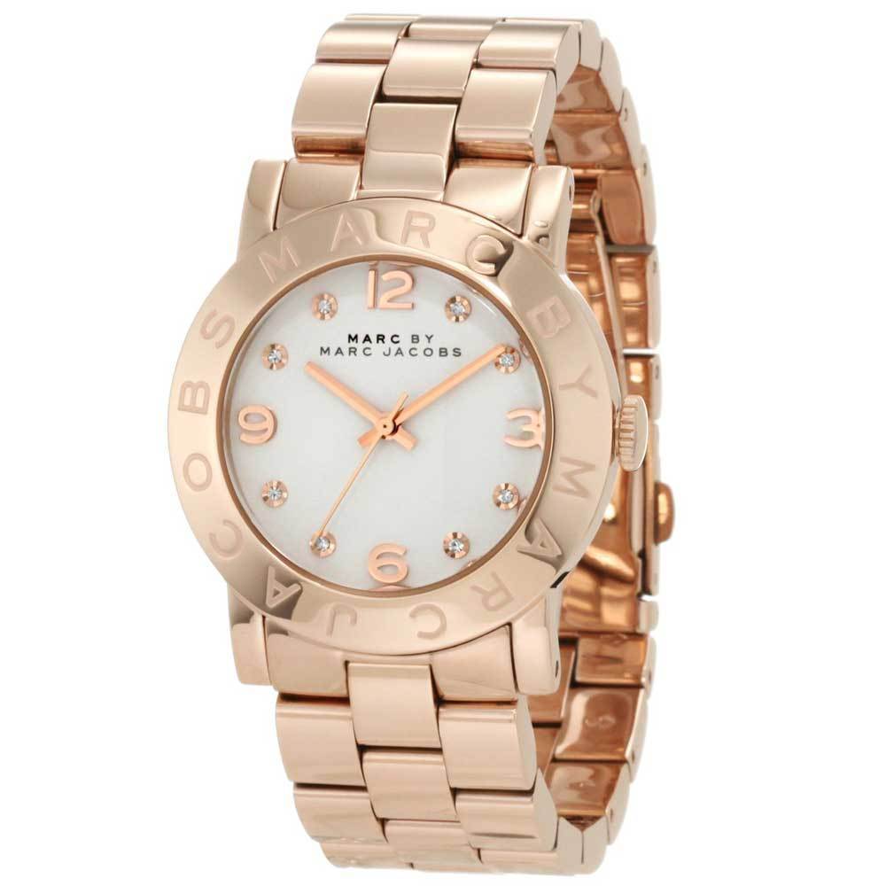 Shop Authentic Marc Jacobs Amy White Dial Rose Gold Steel Strap Watch for Women - MBM3077 - Luxxuri