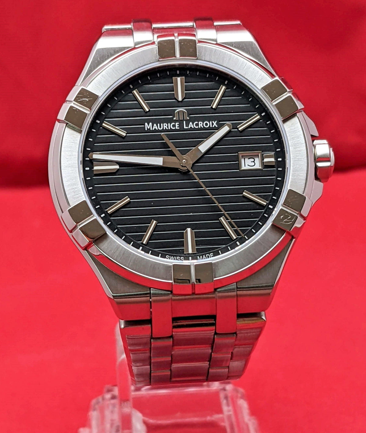Shop Authentic Maurice Lacroix Aikon Venturer Black Dial Silver Steel Strap Watch for Men - AI1008-SS002-331-1 - Luxxuri