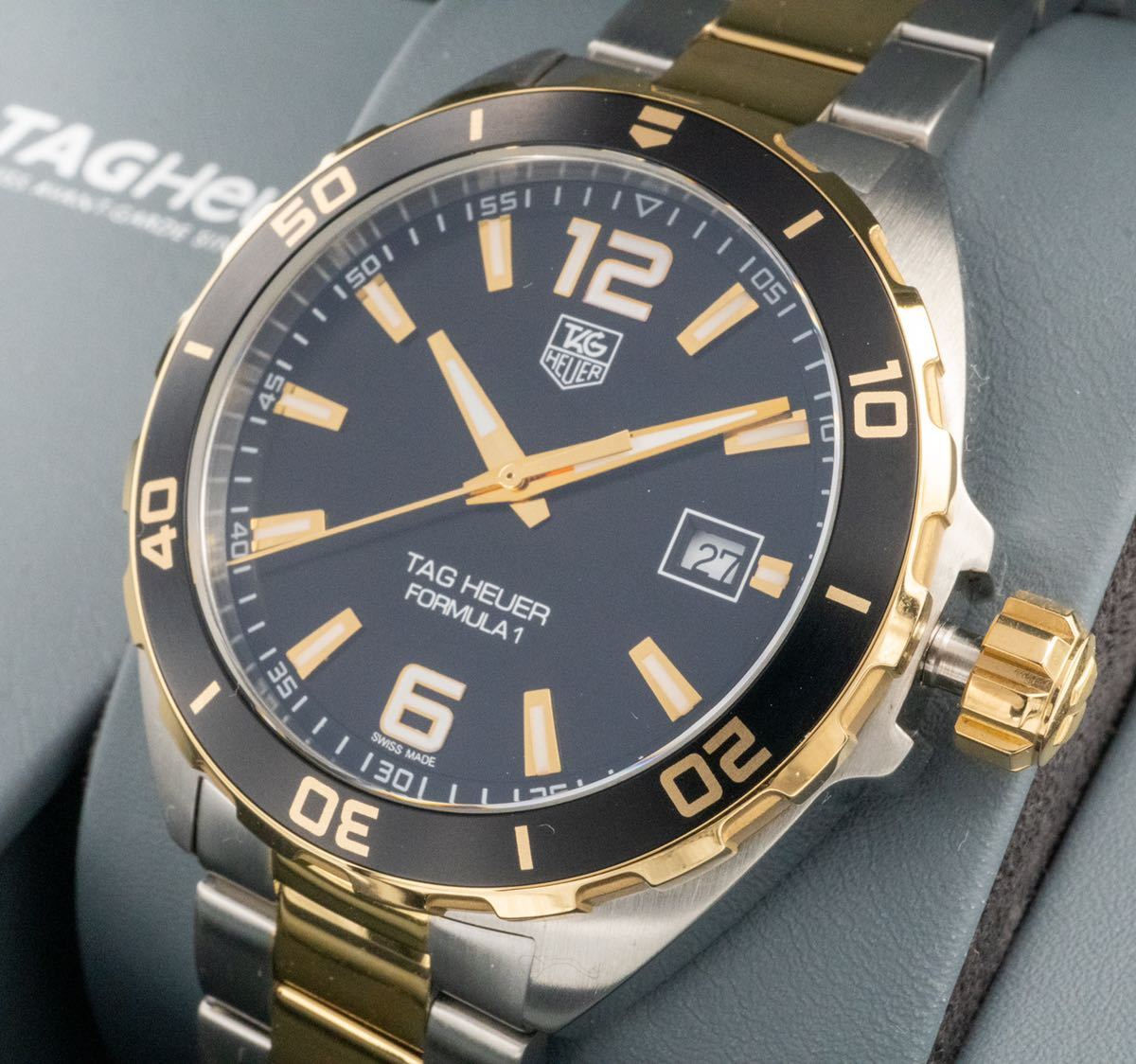 Shop Authentic Tag Heuer Formula 1 Quartz Black Dial Two Tone Steel Strap Watch for Men - WAZ1121.BB0879 - Luxxuri