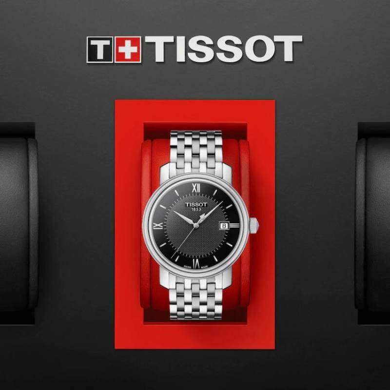 Shop Authentic Tissot Bridgeport Black Dial Silver Steel Strap Watch For Women - T097.010.11.058.00 - Luxxuri