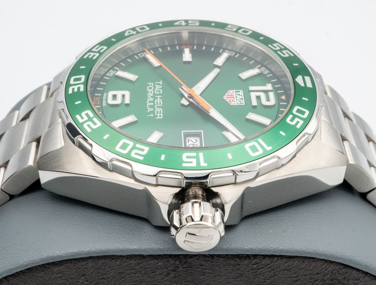 Shop Authentic Tag Heuer Formula 1 Quartz Green Dial Silver Steel Strap Watch for Men - WAZ1017.BA0842 - Luxxuri