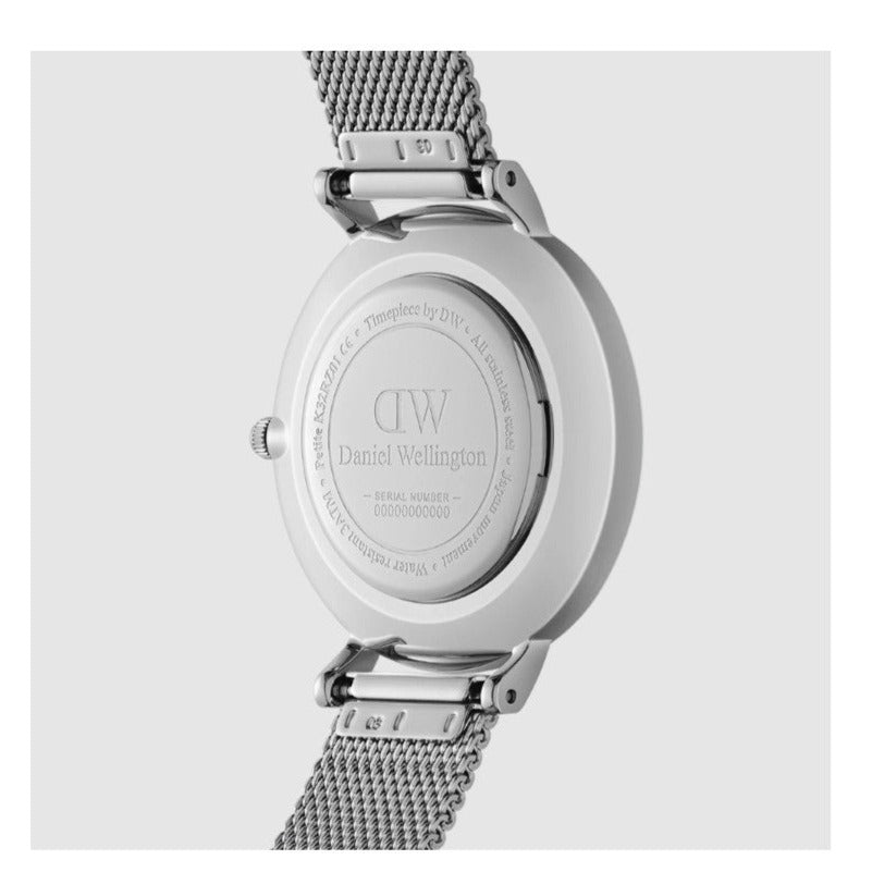 Shop Authentic Daniel Wellington Petite Sterling Black Dial Silver Mesh Bracelet Watch For Women - DW00100304 - Luxxuri