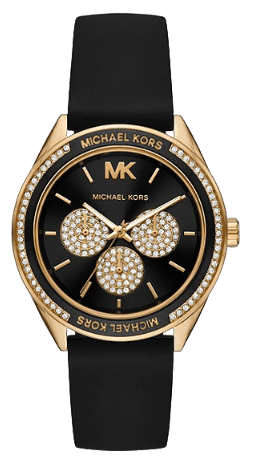 Shop Authentic Michael Kors Quartz Black Dial Black Silicone Strap Watch For Women - MK6944 - Luxxuri
