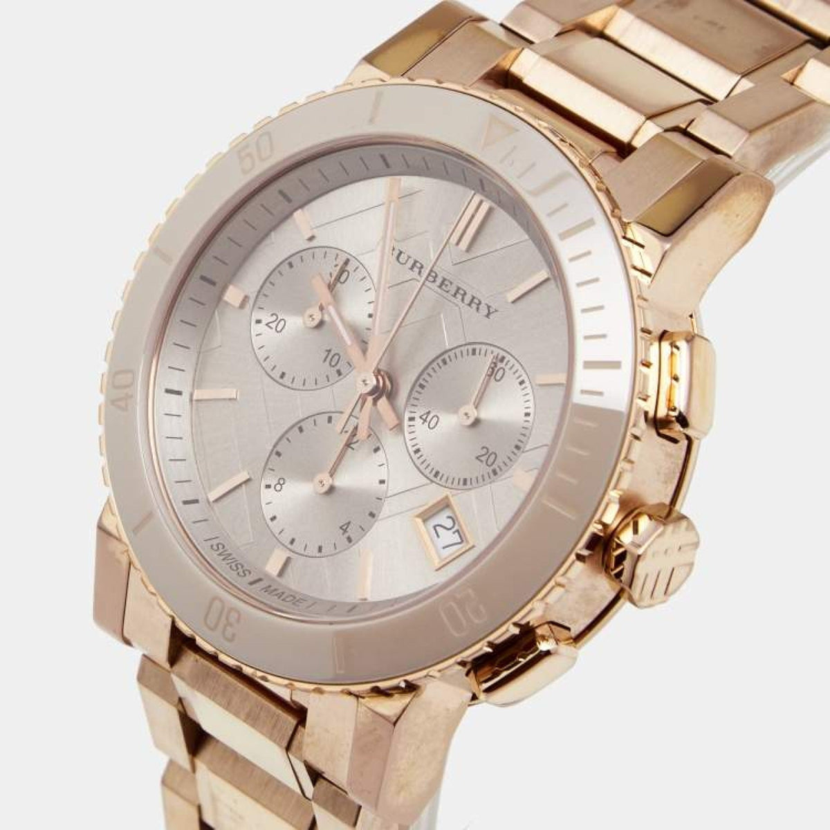 Shop Authentic Burberry The City Rose Gold Dial Rose Gold Steel Strap Watch for Women - BU9703 - Luxxuri