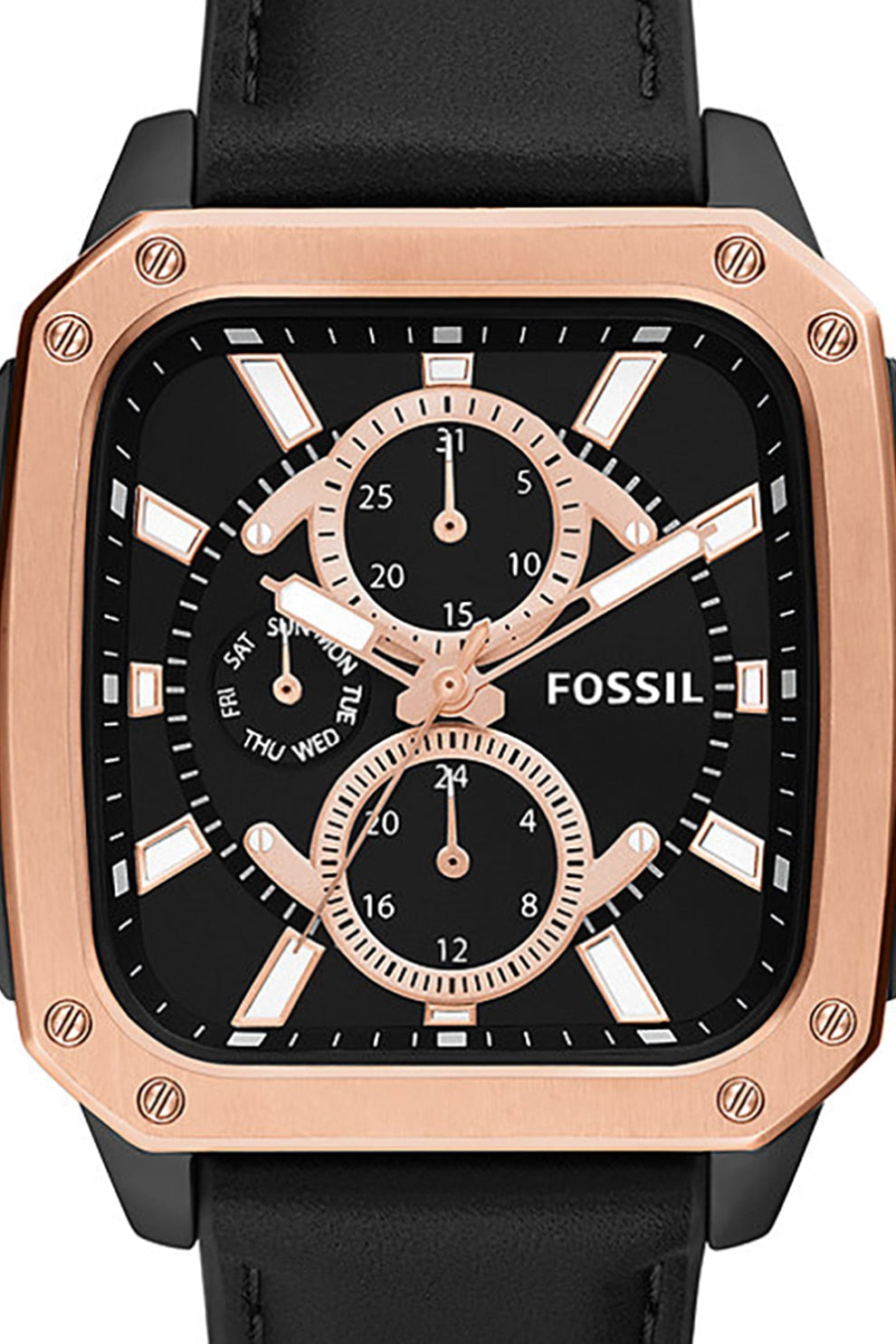Shop Authentic Fossil Multifunction Black Dial Black Leather Strap Watch for Men - BQ2654 - Luxxuri