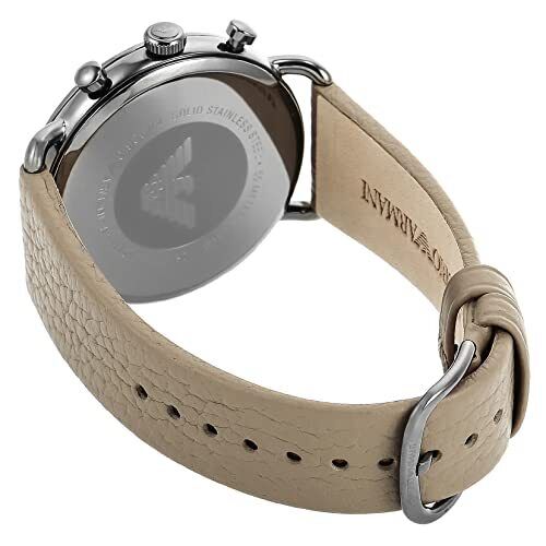 Shop Authentic Emporio Armani Aviator Chronograph Quartz Grey Dial Beige Leather Strap Watch For Men - AR11107 - Luxxuri