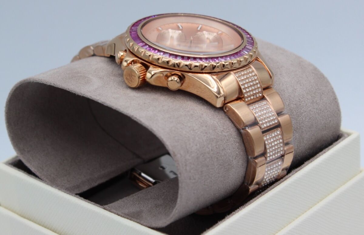 Shop Authentic Michael Kors Everest Chronograph Rose Gold Dial Rose Gold Steel Strap Watch For Women - MK7211 - Luxxuri