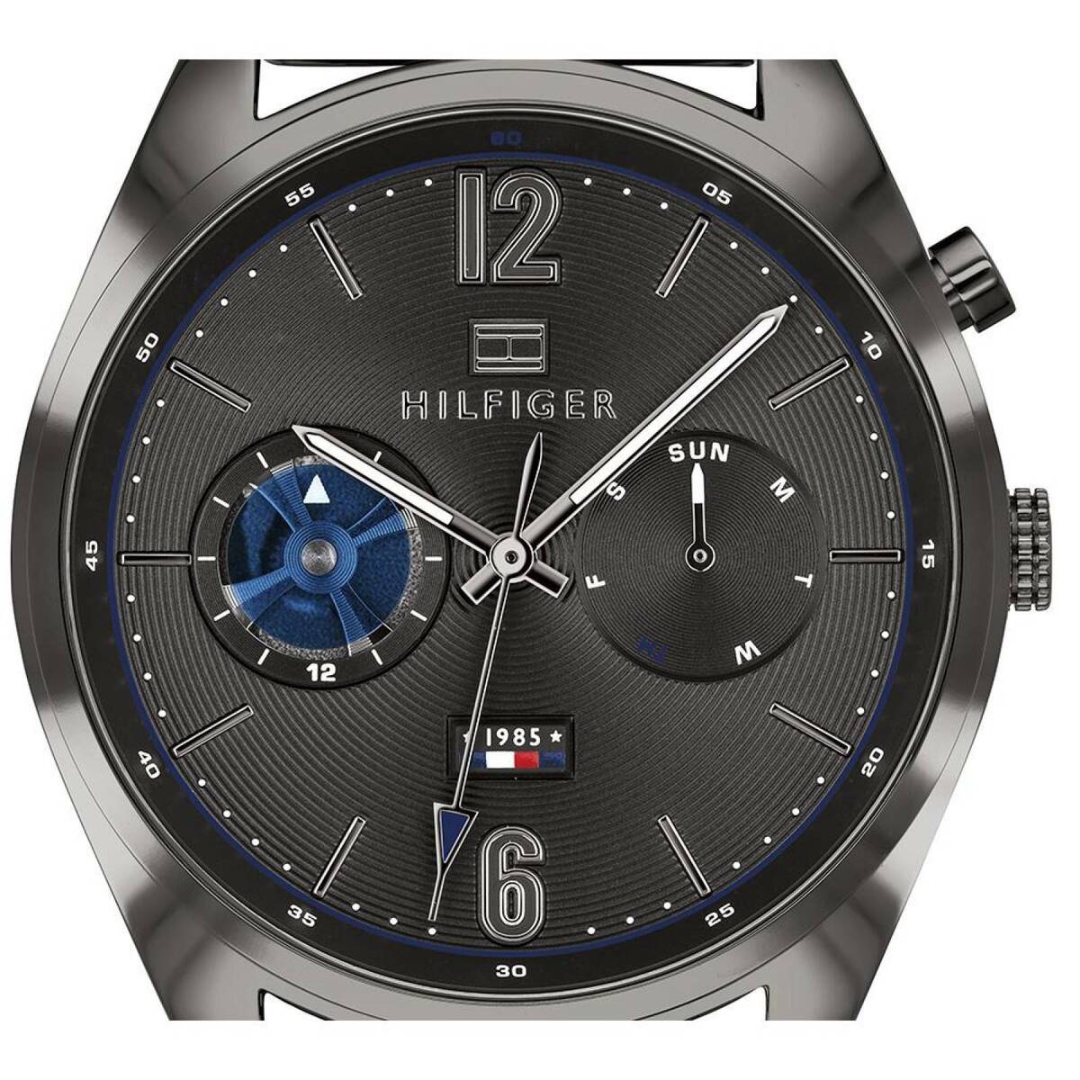 Shop Authentic Tommy Hilfiger Deacon Multifunction Black Dial Black Mesh Bracelet Watch for Men - 1791546 - Luxxuri
