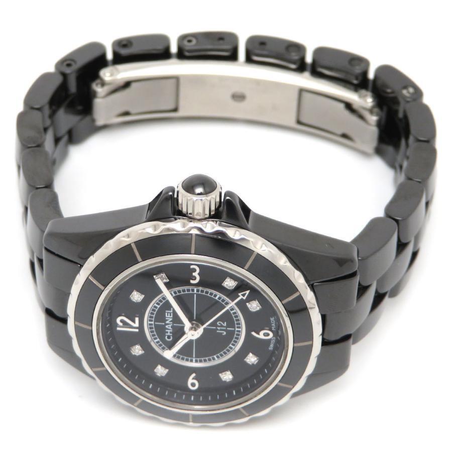 Shop Authentic Chanel J12 Diamonds Black Dial Black Steel Strap Watch for Women - J12 H2569 - Luxxuri