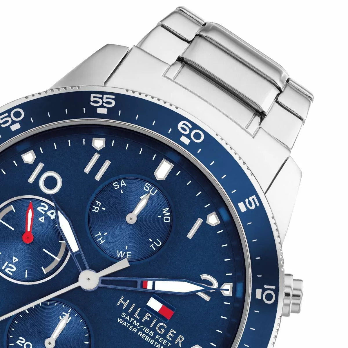 Shop Authentic Tommy Hilfiger Jimmy Chronograph Quartz Blue Dial Silver Steel Strap Watch For Men - 1791949 - Luxxuri