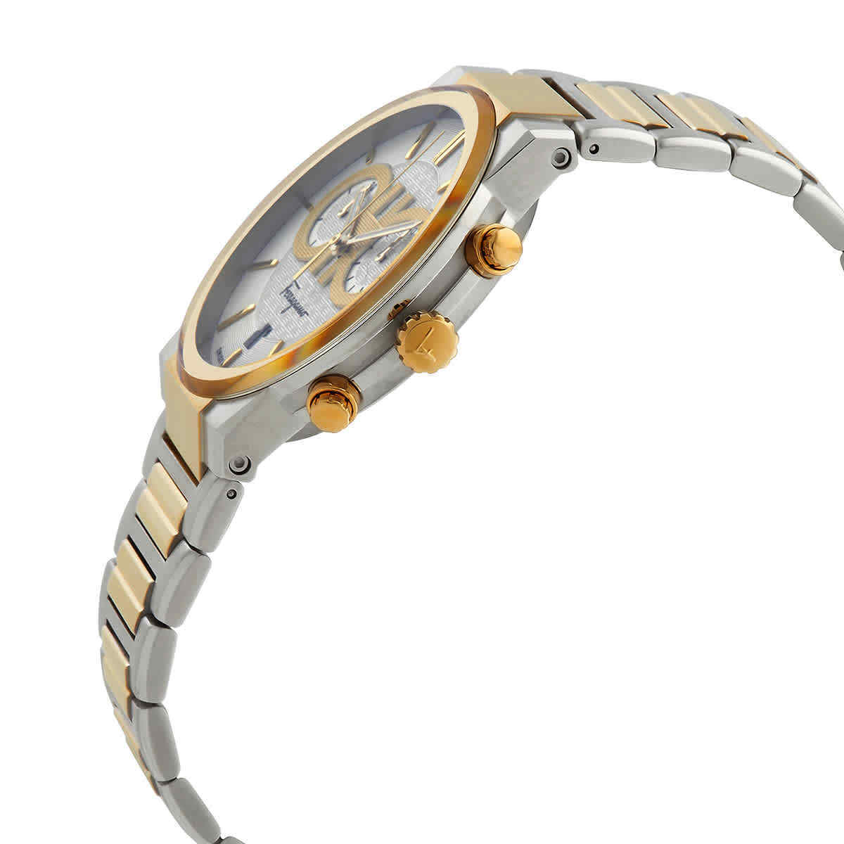 Shop Authentic Salvatore Ferragamo F-80 Classic White Dial Two Tone Steel Strap Watch for Men - SFME00821 - Luxxuri
