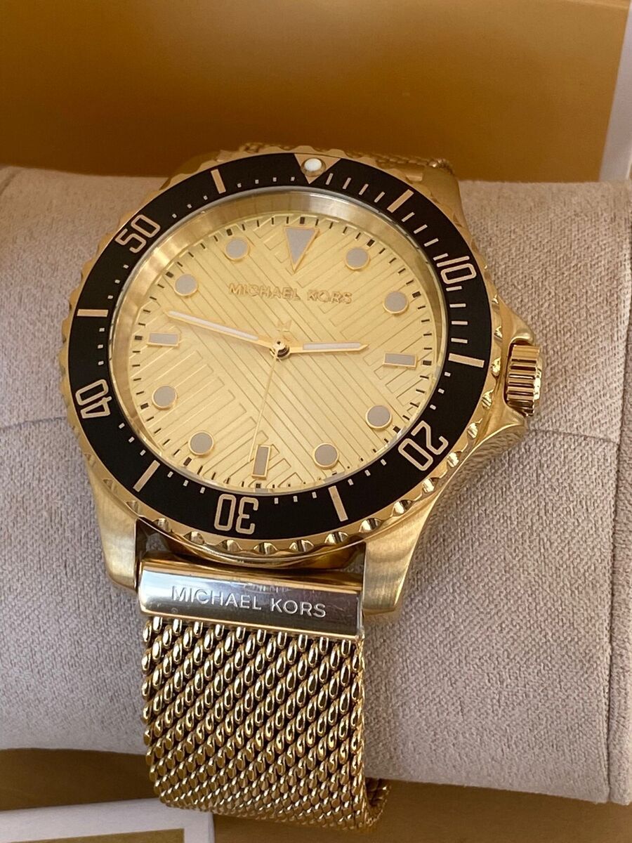 Shop Authentic Michael Kors Everest Chronograph Gold Dial Gold Mesh Strap Watch For Men - MK9083 - Luxxuri