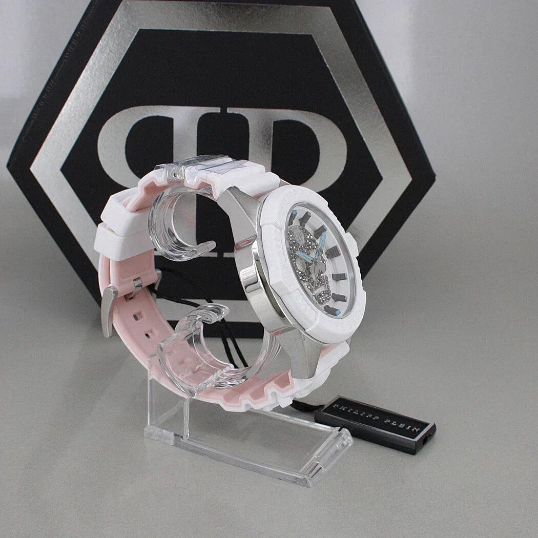Philipp Plein The Skull White Dial White Silicone Strap Watch for Men - PWAAA1521
