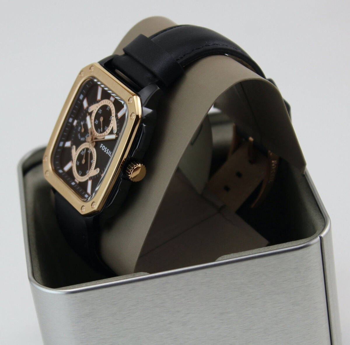 Shop Authentic Fossil Multifunction Black Dial Black Leather Strap Watch for Men - BQ2654 - Luxxuri