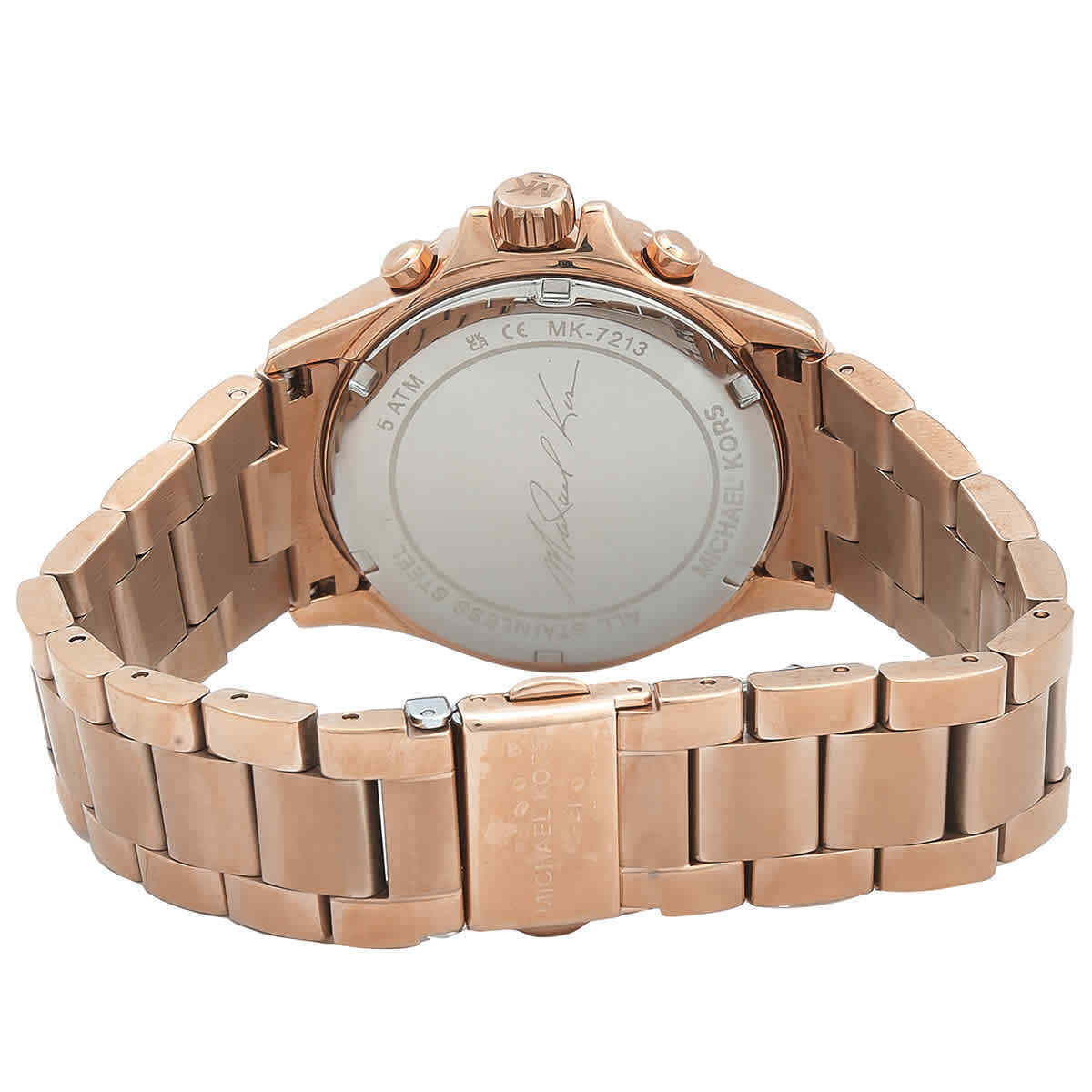 Shop Authentic Michael Kors Everest Chronograph Silver Dial Rose Gold Steel Strap Watch For Women - MK7213 - Luxxuri