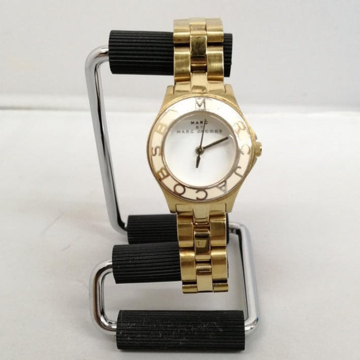 Shop Authentic Marc Jacobs Amy White Dial Gold Steel Strap Watch for Women - MBM3051 - Luxxuri