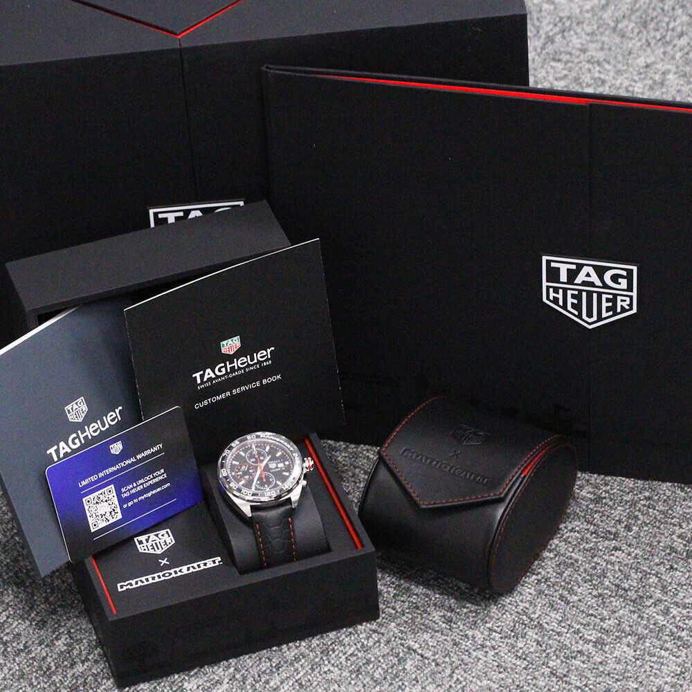 Shop Authentic Tag Heuer Formula 1 Mario Kart Chronograph Black Dial Black Leather Strap Watch for Men - CAZ201E.FC6517 - Luxxuri