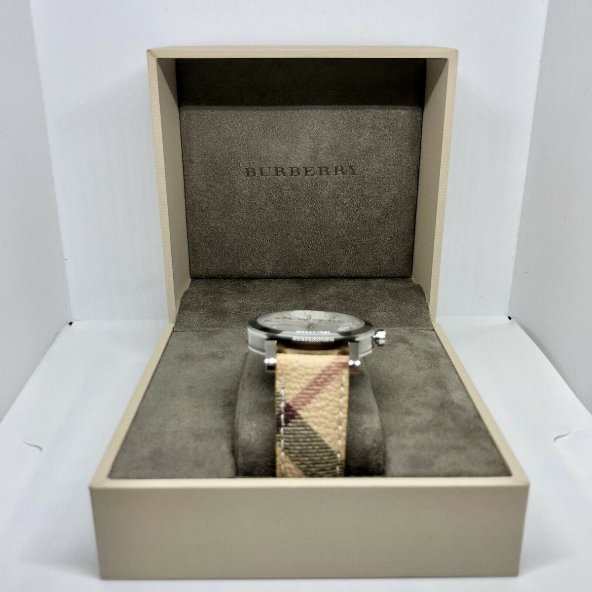 Shop Authentic Burberry The City Silver Dial Brown Leather Strap Watch for Women - BU9025 - Luxxuri
