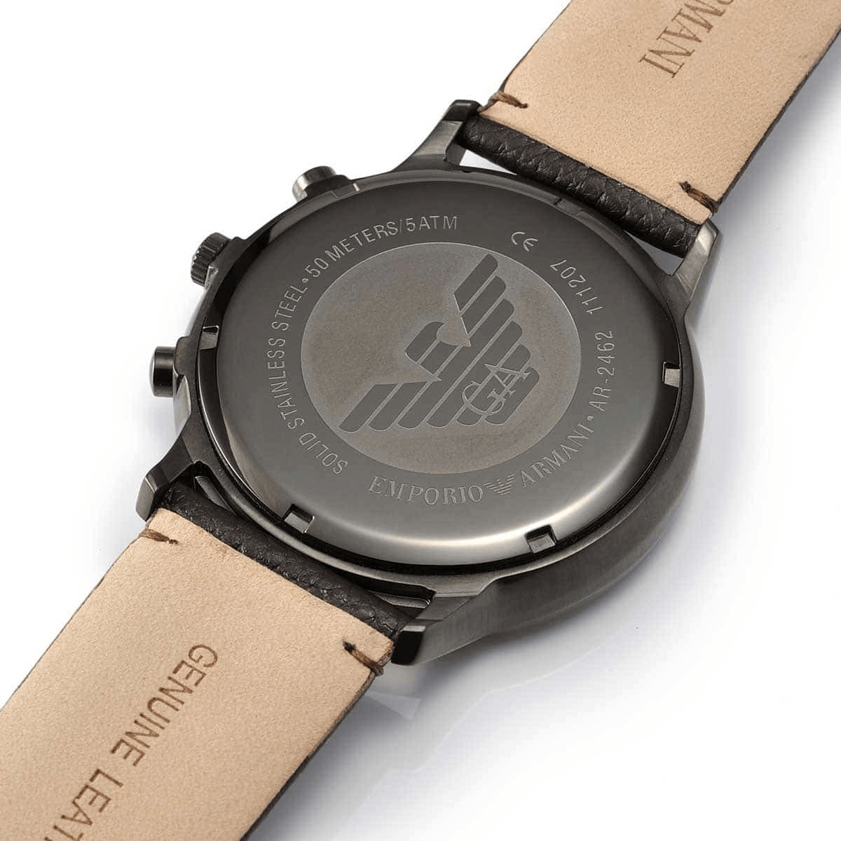 Shop Authentic Emporio Armani Sportivo Black Dial Brown Leather Strap Watch For Men - AR2462 - Luxxuri