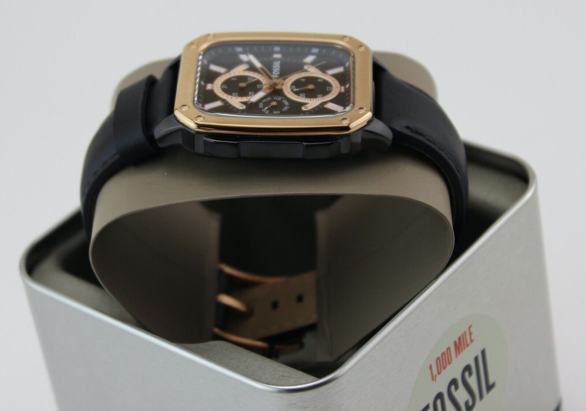 Shop Authentic Fossil Multifunction Black Dial Black Leather Strap Watch for Men - BQ2654 - Luxxuri