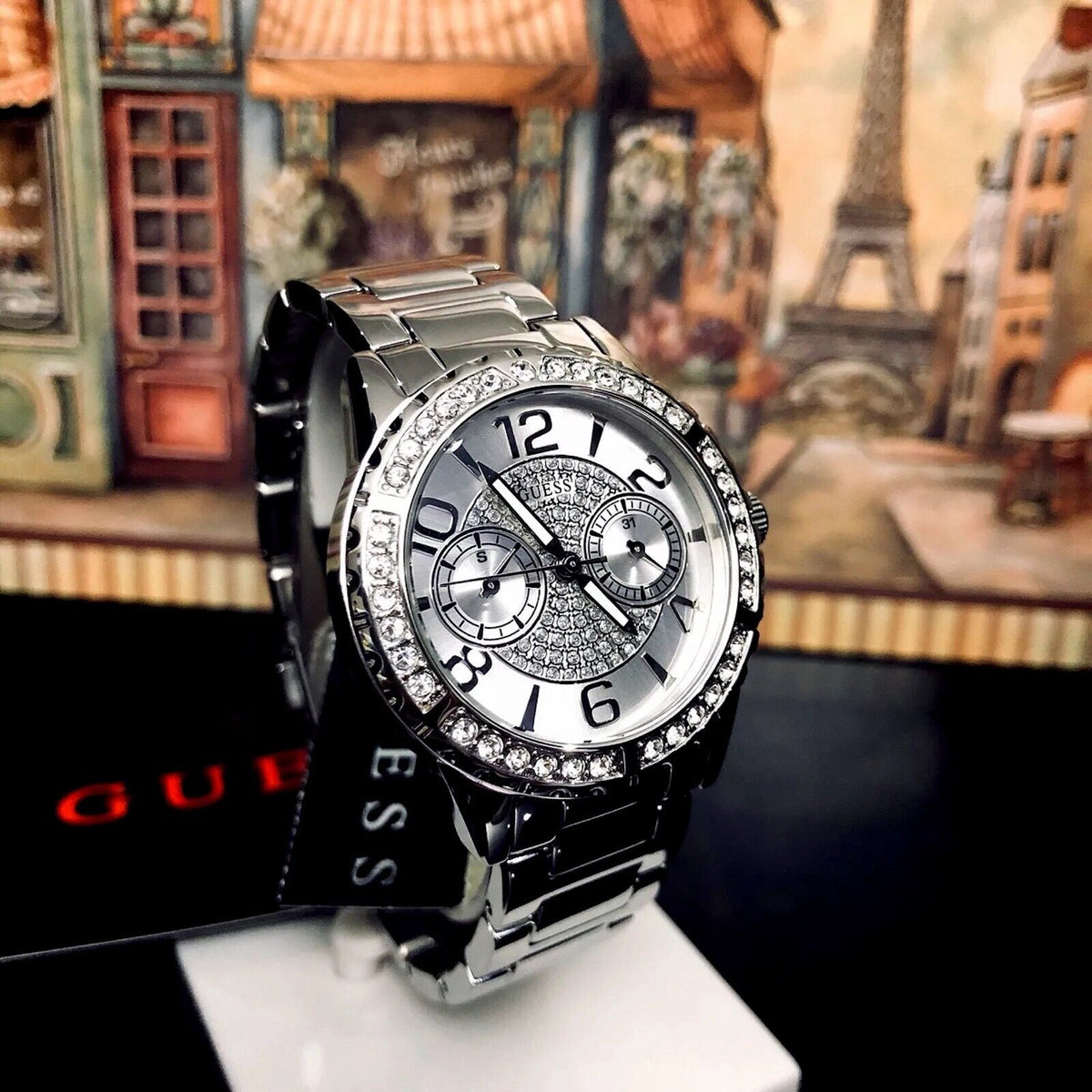 Shop Authentic Guess Sassy Multifunction Quartz Silver Dial Silver Steel Strap Watch For Women - W0705L1 - Luxxuri
