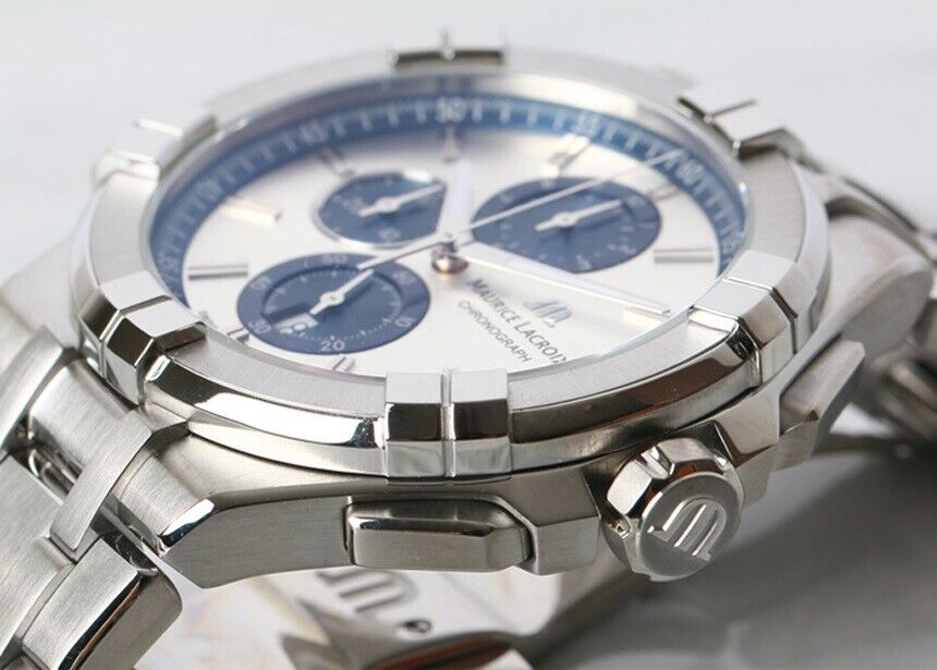 Shop Authentic Maurice Lacroix Aikon Chronograph Silver Dial Silver Steel Strap Watch for Men - AI1018-SS002-131-1 - Luxxuri