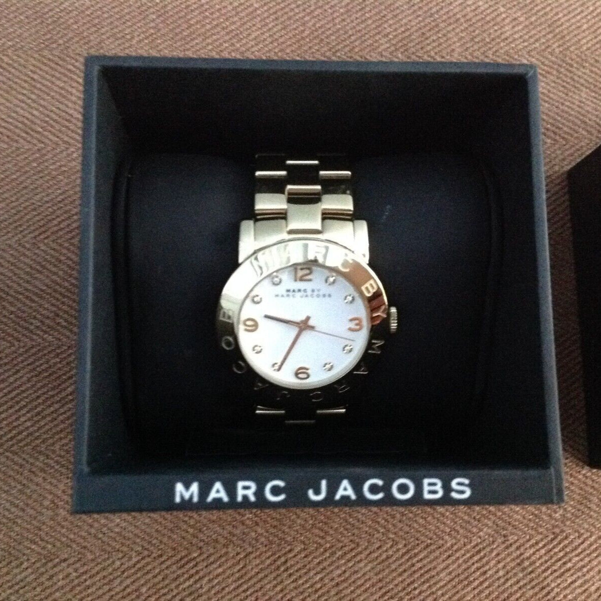 Shop Authentic Marc Jacobs Amy White Dial Gold Steel Strap Watch for Women - MBM3056 - Luxxuri