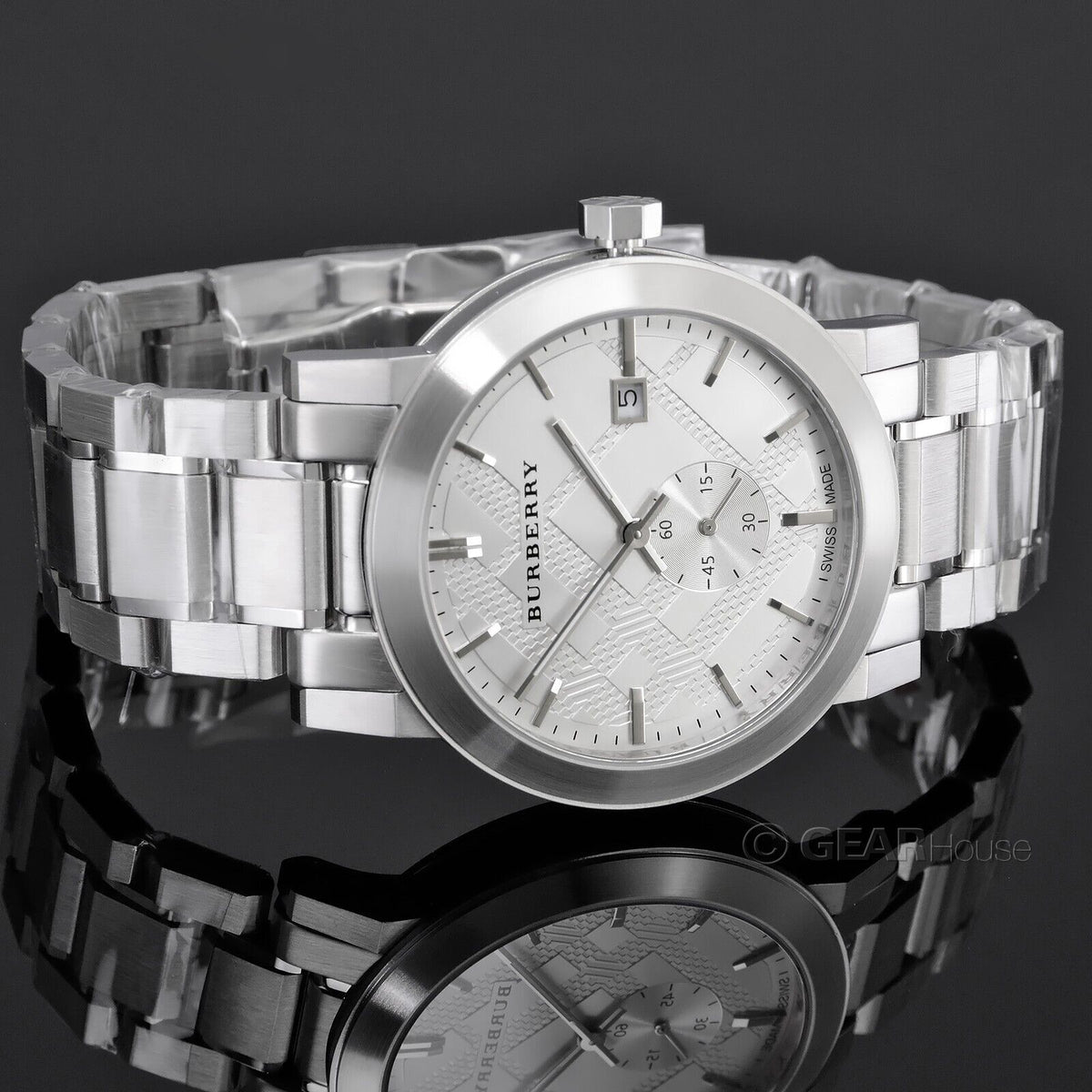Shop Authentic Burberry The City Silver Dial Silver Steel Strap Watch for Men - BU9900 - Luxxuri