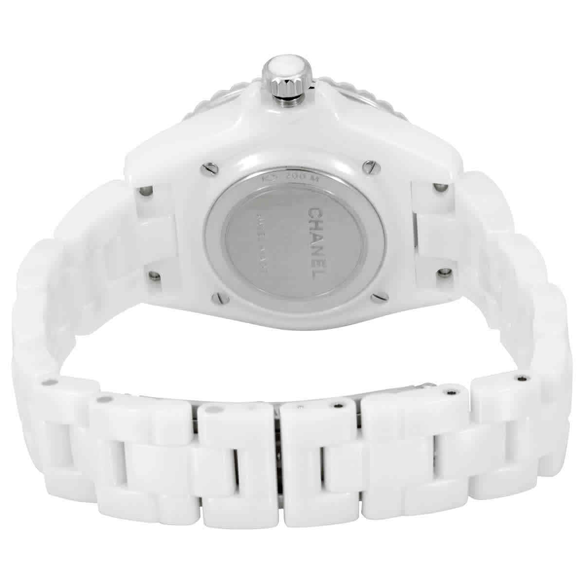 Shop Authentic Chanel J12 Diamonds Mother of Pearl White Dial White Steel Strap Watch for Women - J12 H5704 - Luxxuri