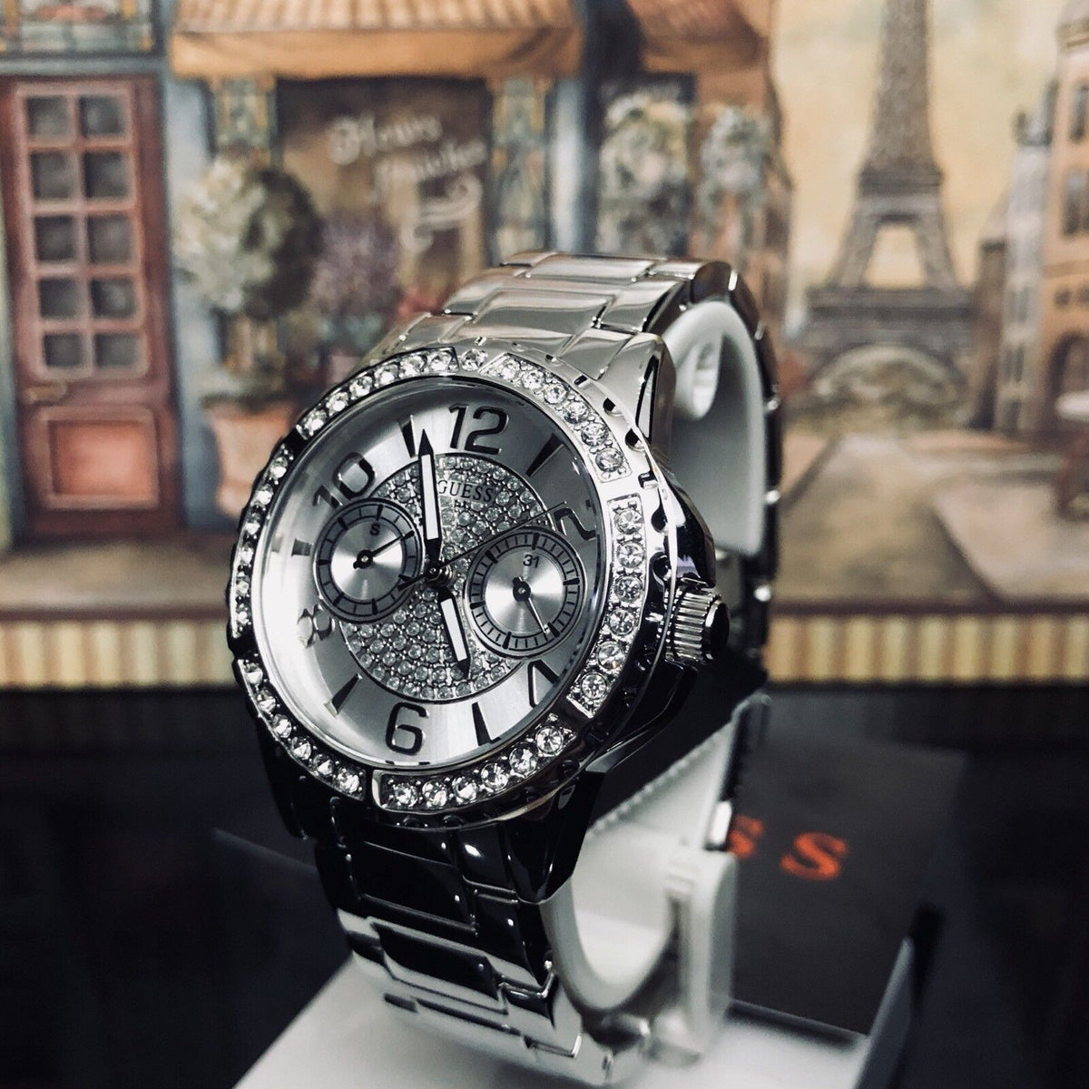 Shop Authentic Guess Sassy Multifunction Quartz Silver Dial Silver Steel Strap Watch For Women - W0705L1 - Luxxuri