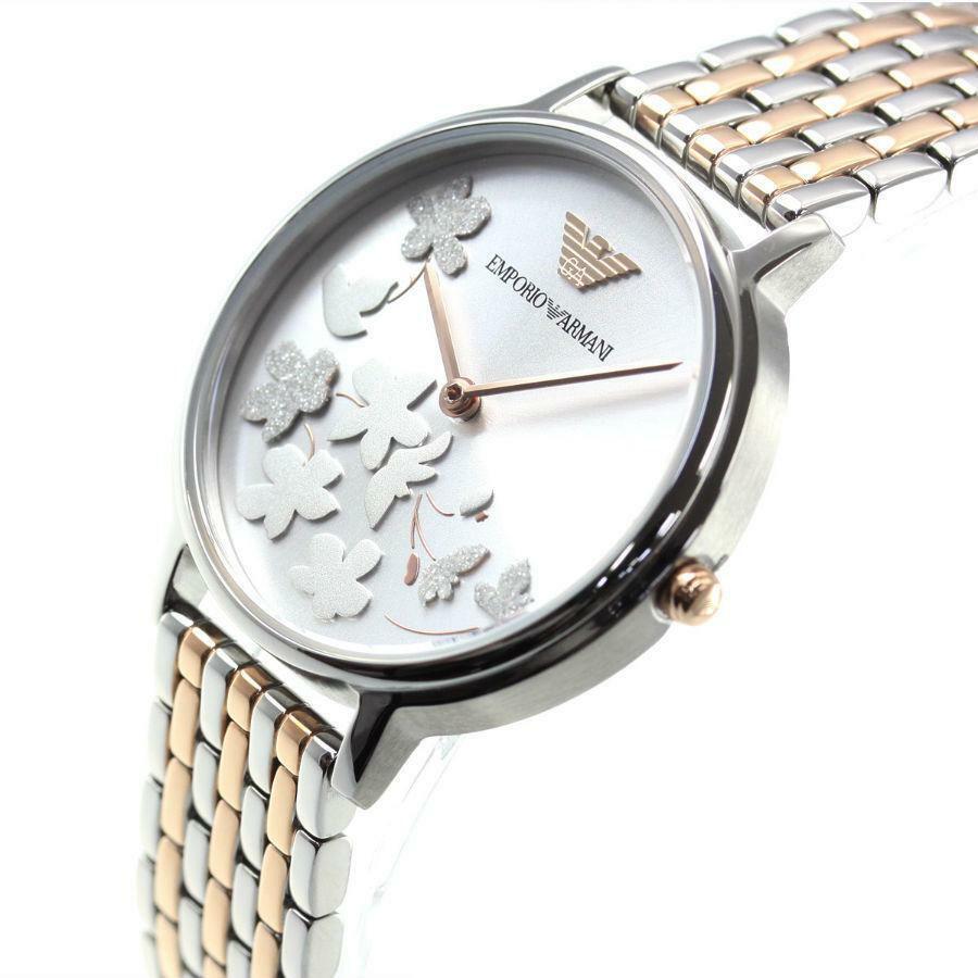 Shop Authentic Emporio Armani Silver Sunray Dial Two Tone Steel Strap Watch For Women - AR11113 - Luxxuri