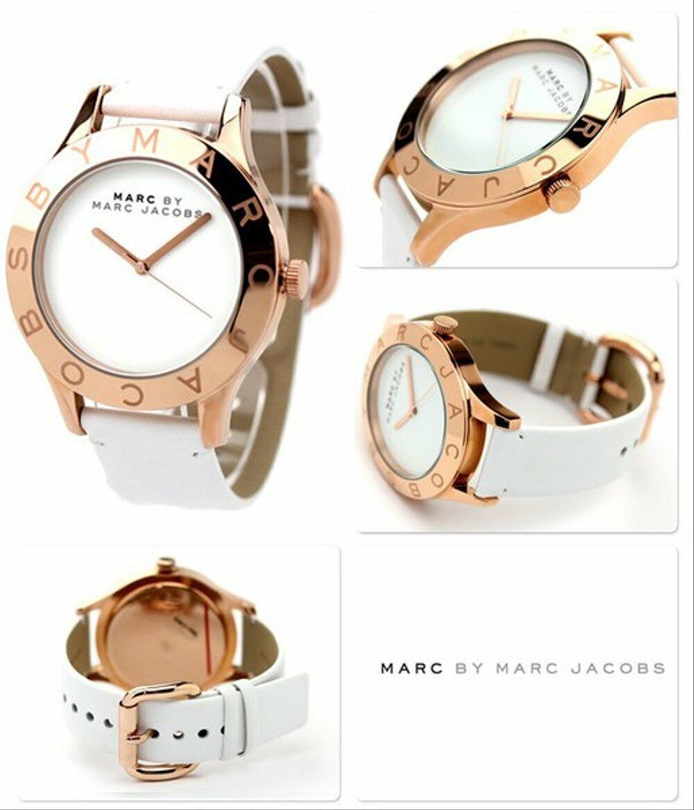 Shop Authentic Marc Jacobs Blade White Dial White Leather Strap Watch for Women - MBM1201 - Luxxuri