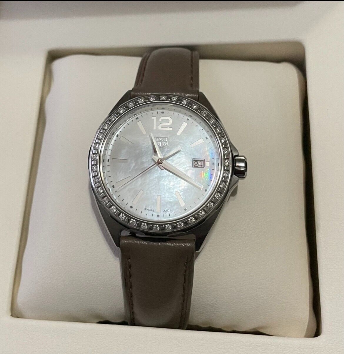 Shop Authentic Tag Heuer Formula 1 Quartz Mother of Pearl Dial Brown Leather Strap Watch for Women - WBJ131A.FC8255 - Luxxuri