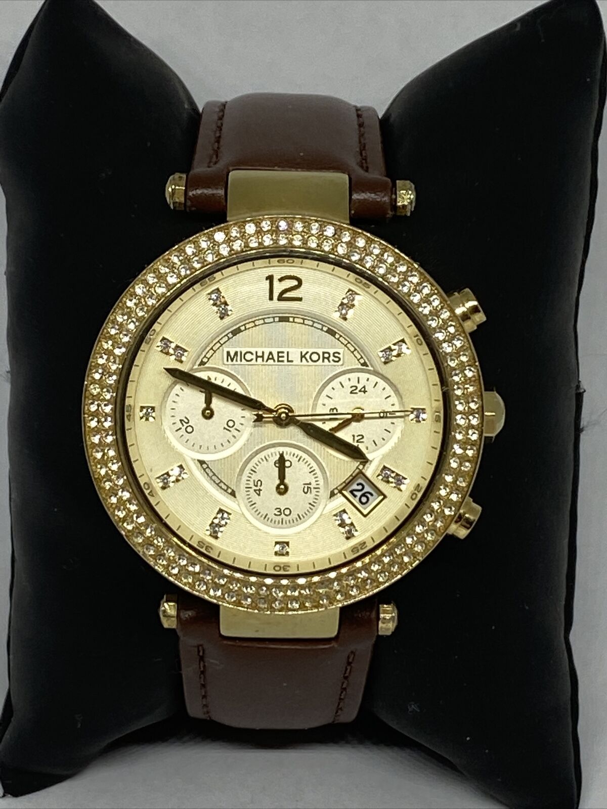 Shop Authentic Michael Kors Parker Champagne Dial Brown Leather Strap Watch for Women - MK2249 - Luxxuri