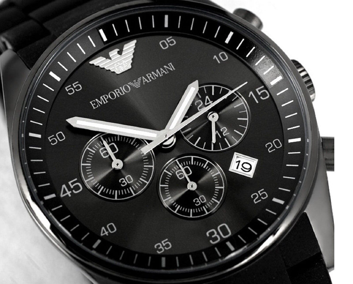 Shop Authentic Emporio Armani Sportivo Chronograph Black Dial Black Stainless Steel Watch For Men - AR5889 - Luxxuri