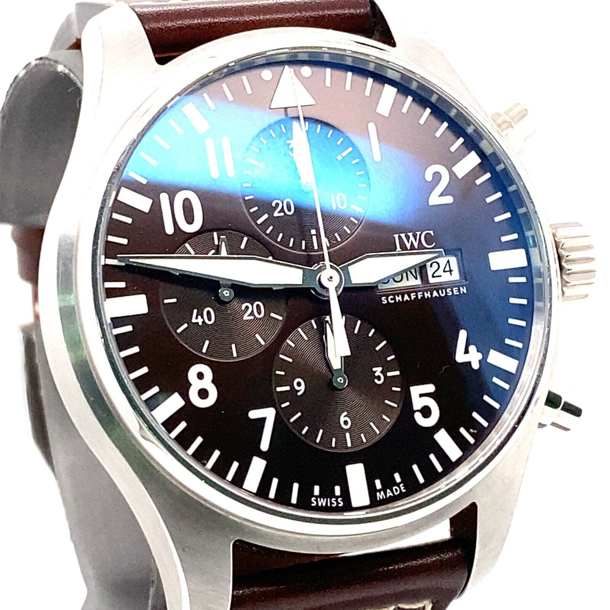 Shop Authentic IWC Pilot's Watch Chronograph Edition Brown Dial Brown Leather Strap Watch for Men - IW377713 - Luxxuri