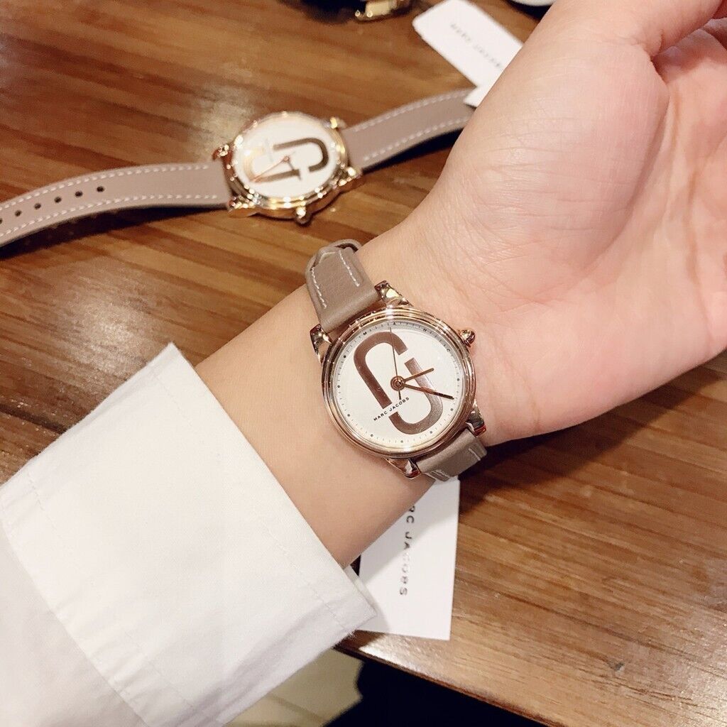 Shop Authentic Marc Jacobs Corie White Dial Brown Leather Strap Watch for Women - MJ1581 - Luxxuri
