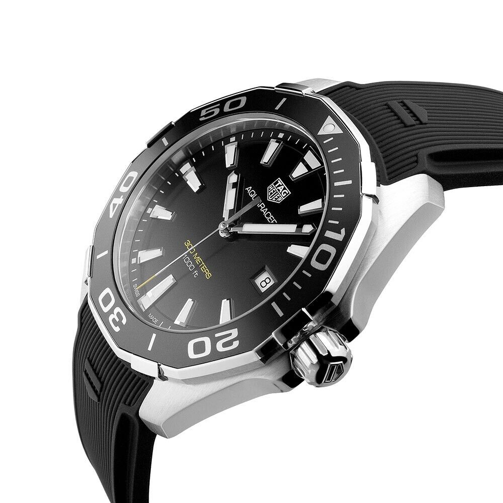 Shop Authentic Tag Heuer Aquaracer Quartz Black Dial Black Rubber Strap Watch for Men - WAY101A.FT6141 - Luxxuri